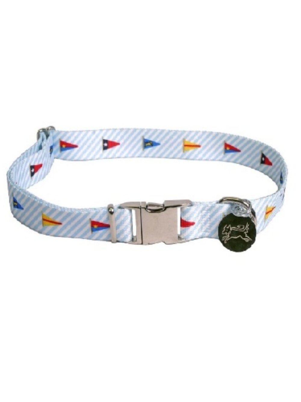 Size M Nautical Flags Dog Collar by Southern Dawg  Yellow Dog Designs